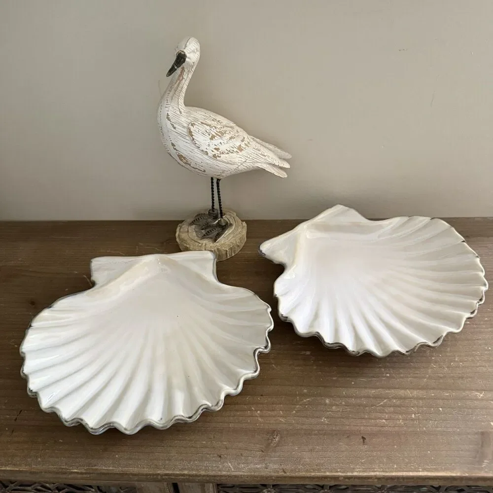 Set of 2 Pottery Barn Under The Sea Plates 9” Dish Nautical Coastal Beach Decor